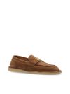 Suede loafers with logo