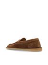 Suede loafers with logo