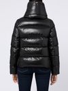 Quilted short puffer jacket with high collar