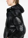 Short puffer jacket with hood