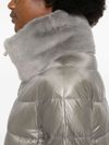 Short puffer jacket with fur