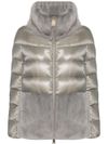 Short puffer jacket with fur