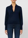 kangra - Black wool sweater with V-neck - 2