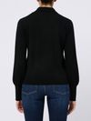 kangra - Black wool sweater with V-neck - 3