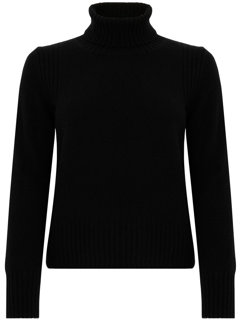 Shop Kangra High-neck Cashmere And Wool Sweater In Black