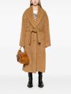 Long wool coat with belt