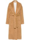 Long wool coat with belt