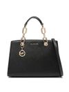 Cynthia small tote bag in black leather