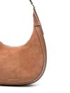 Preston large shoulder bag in beige suede