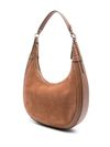 Preston large shoulder bag in beige suede