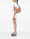 Preston large shoulder bag in beige suede