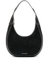 Preston large shoulder bag in black suede