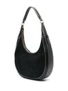 Preston large shoulder bag in black suede