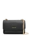 Claire large shoulder bag in black leather