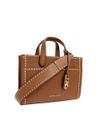 Gigi small tote bag in brown leather