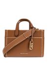 Gigi small tote bag in brown leather