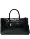 Borsa tote Scarlett media in pelle nera