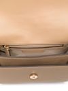 Claire large shoulder bag in beige leather