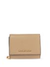 Beige calf leather wallet