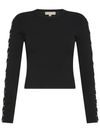 michael kors - Ribbed knit top with laces