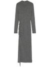 Grey ribbed wool midi dress