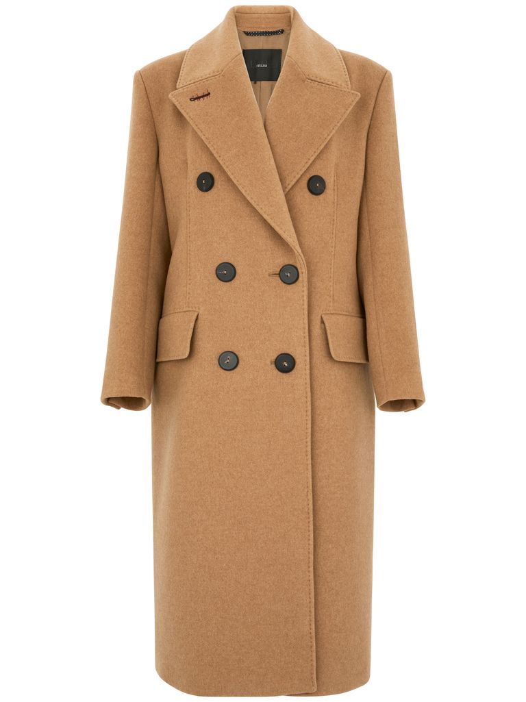 Shop Max Mara Certo Long Coat In Cashmere And Wool In Beige