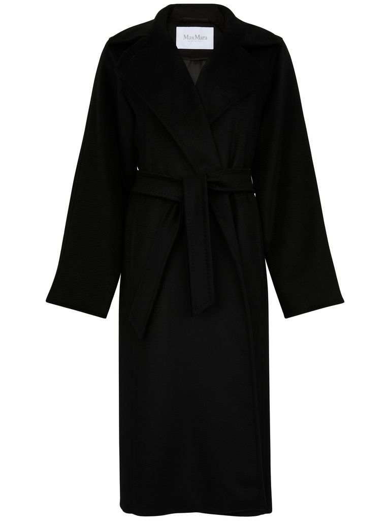 Shop Max Mara Manuela Long Coat In Wool In Black