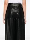 Wide-leg faux leather trousers