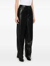 Wide-leg faux leather trousers