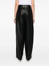 Wide-leg faux leather trousers