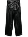 Wide-leg faux leather trousers