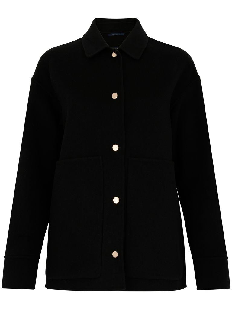 Shop 's Max Mara Calla Short Coat In Black Wool