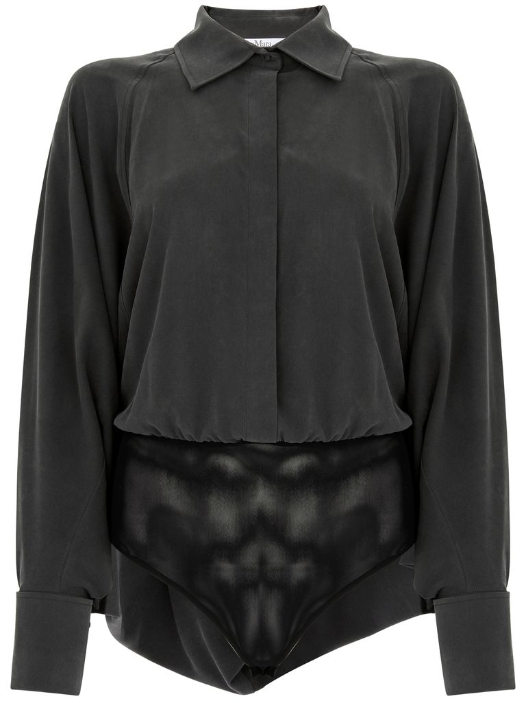 Shop Max Mara Tempo Shirt In Silk In Grey