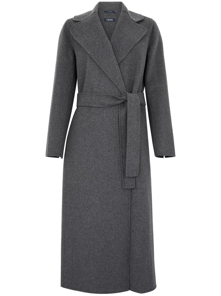 Shop 's Max Mara Poldo Long Coat In Wool In Grey