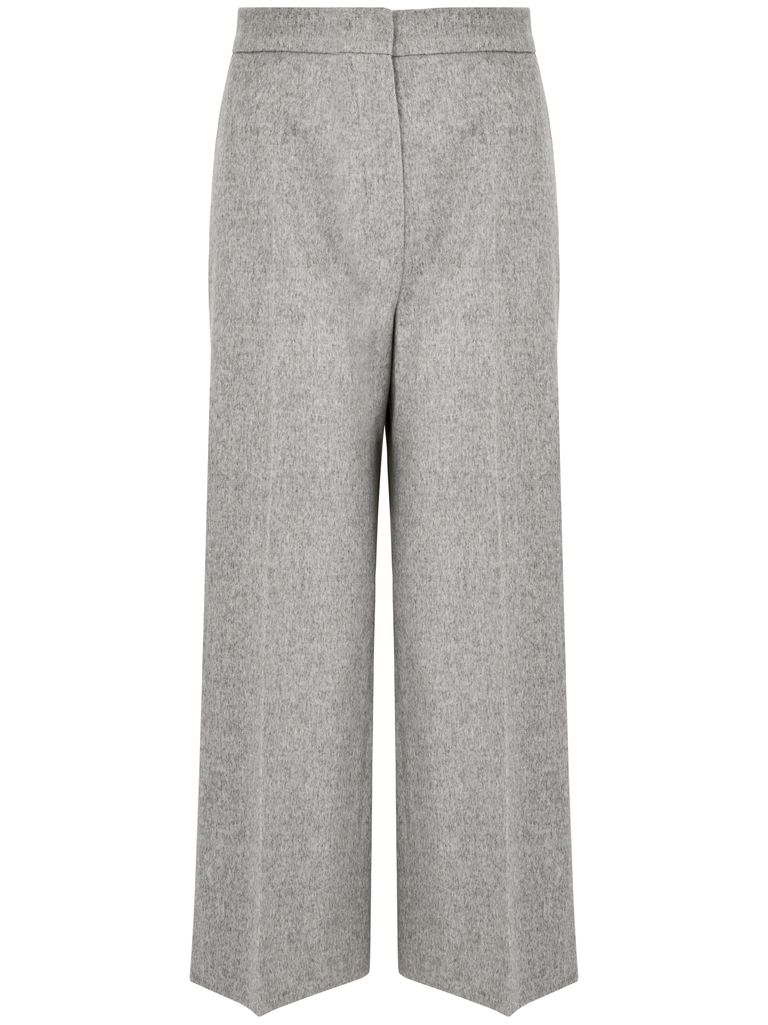 Shop Max Mara Burano Trousers In Wool In Grey