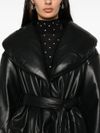 Short faux leather puffer jacket