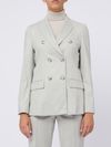 Blazer doppiopetto in lana grigia