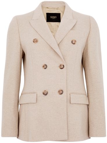 Blazer doppiopetto in lana beige