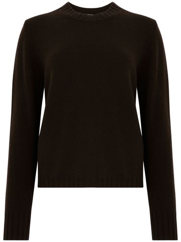 SEVENTY - Maglione in lana e cashmere marrone girocollo