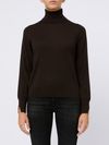 Wool sweater with side slits