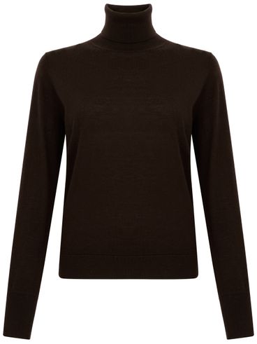 Wool sweater with side slits