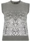 Crew neck vest with rhinestones