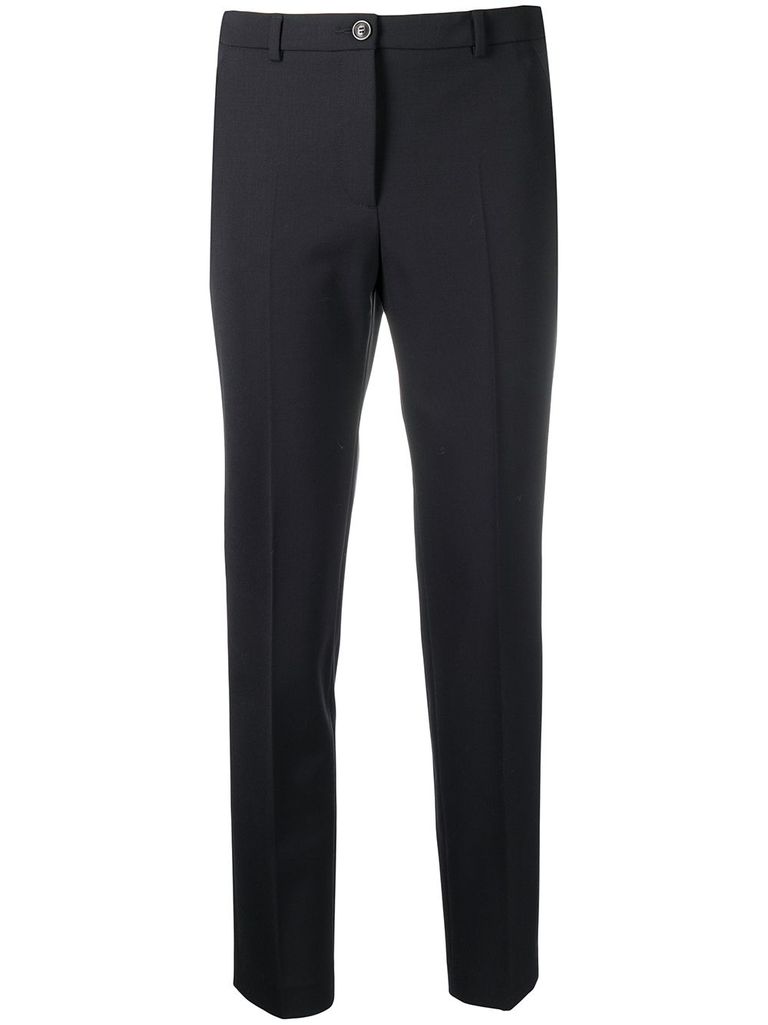 Shop Seventy Straight-leg Pants With Crease In Blue