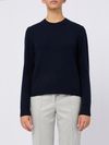 seventy - Maglione in lana e cashmere blu girocollo - 2