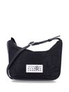 Crinkled-effect shoulder bag with logo