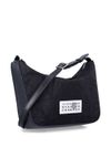 Crinkled-effect shoulder bag with logo