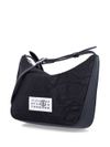 Crinkled-effect shoulder bag with logo