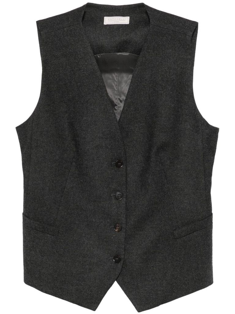 Shop Antonelli Fiumicino Vest In Wool In Grey