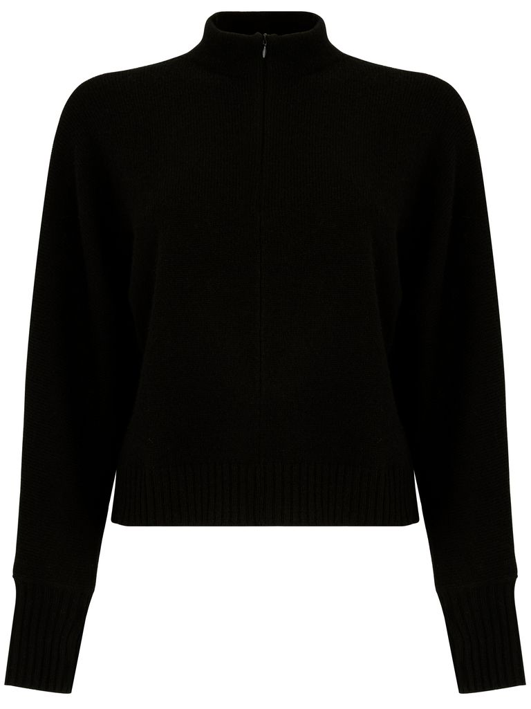 Shop Absolut Cashmere Cashmere Cardigan With High Collar In Black