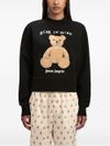 Crewneck cotton sweatshirt with bear design